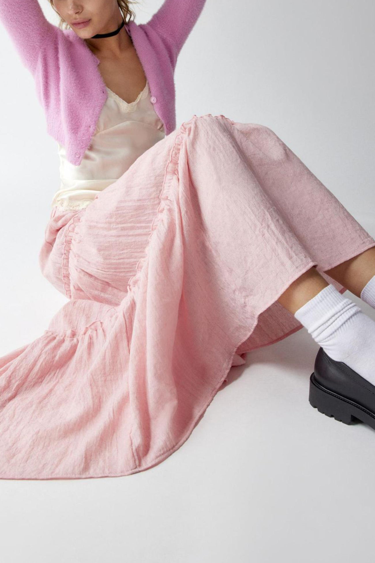 Bohemian Tiered Maxi Skirt with Elastic Waist