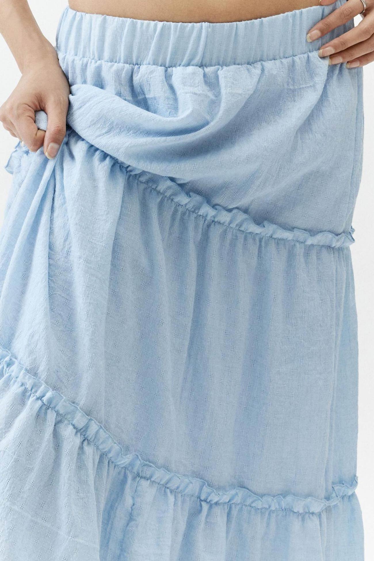 Bohemian Tiered Maxi Skirt with Elastic Waist