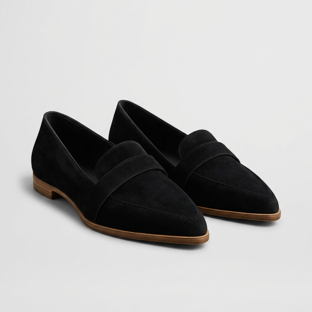 Elevated Orthopedic Loafers with Pointed Toe and Strap Detail