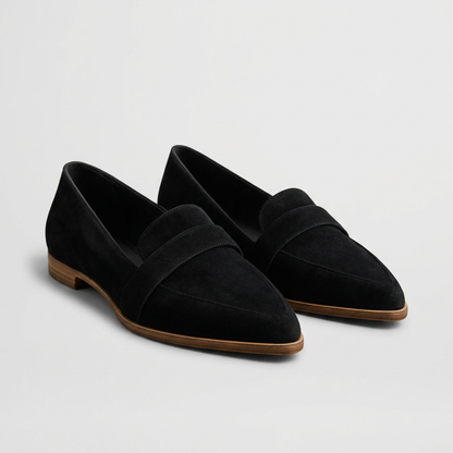 Elevated Orthopedic Loafers with Pointed Toe and Strap Detail