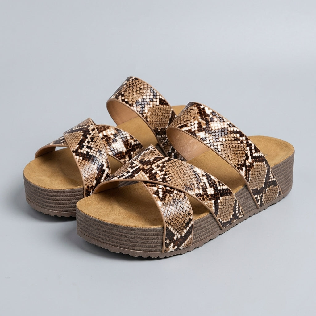 Elevated Platform Sandals with Braided Straps and Wedge Heel