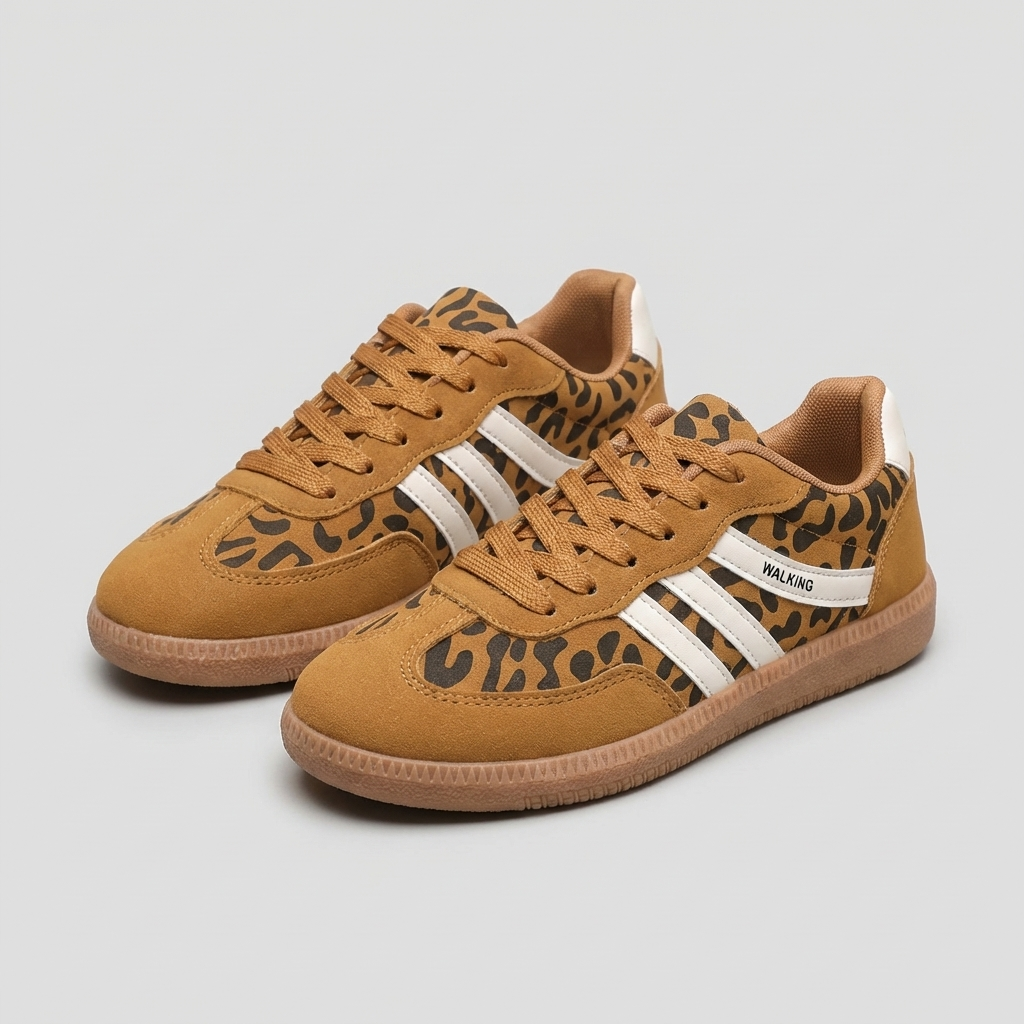 Contemporary Low-Top Lace-Up Sneakers with Signature Striped Detail