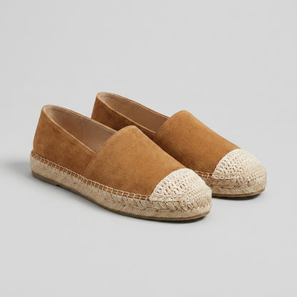 Retro-Inspired Soft-Touch Slip-On Loafers with Braided Midsole and Contrast Stitching