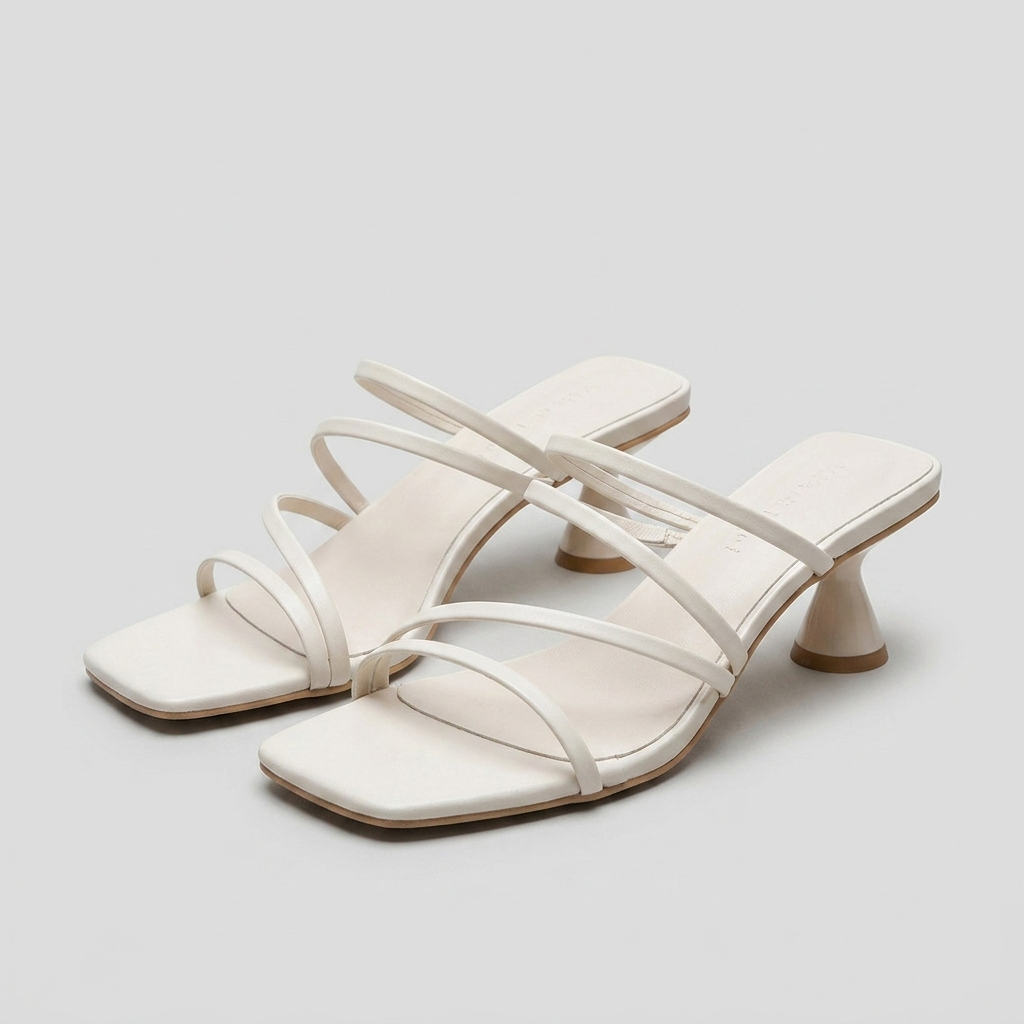 Elegant Square-Toe Mid-Heel Sandals with Delicate Thin Straps