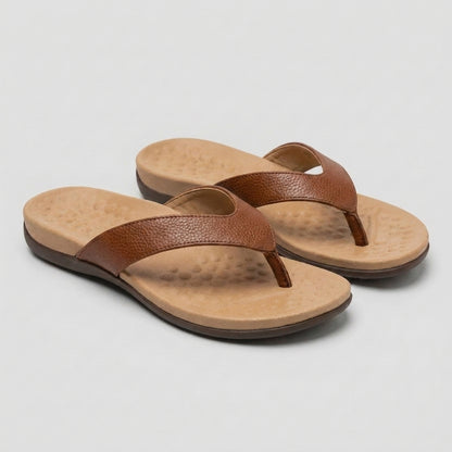 Orthopedic Textured Thong Sandals with Contoured Massage Footbed