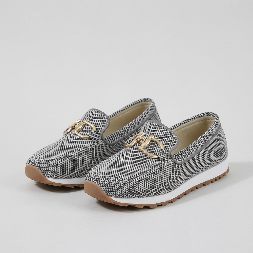 Relaxed Knit Loafers with Gold-Tone Bit and Elevated Platform Sole