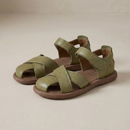 Coastal Cross-Strap Comfort Sandals with Adjustable Ankle Strap