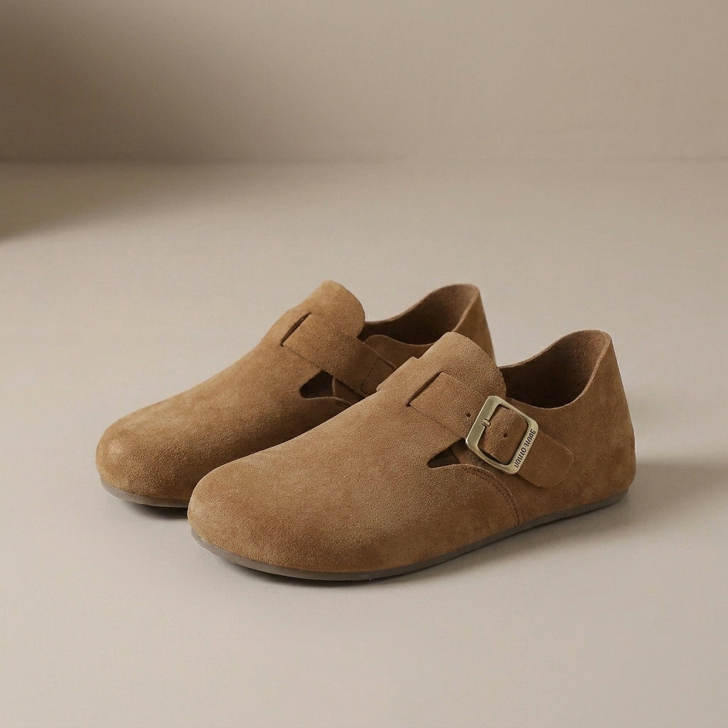 Minimalist Buckle Accent Slip-On Comfort Clogs