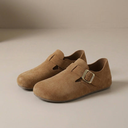 Minimalist Buckle Accent Slip-On Comfort Clogs