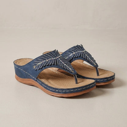 Crystal Embellished Comfort Thong Sandals for Everyday Elegance