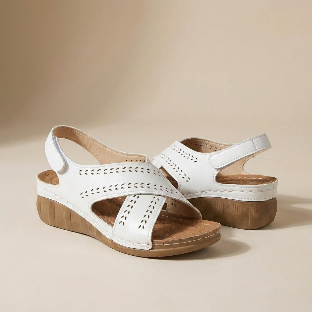 Coastal Breeze Cutout Slingback Comfort Sandals