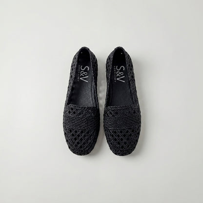 Woven Cutout Slip-On Ballet Flats