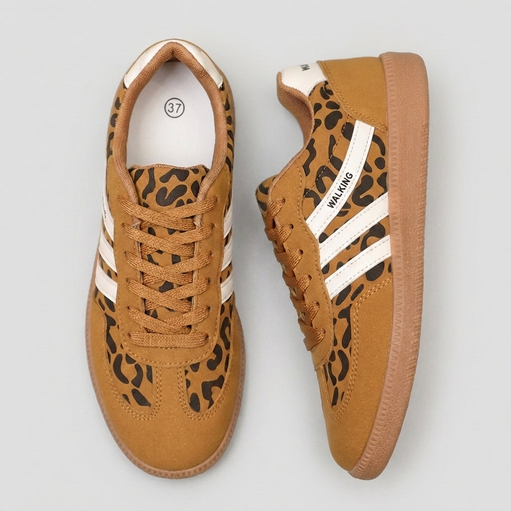 Contemporary Low-Top Lace-Up Sneakers with Signature Striped Detail