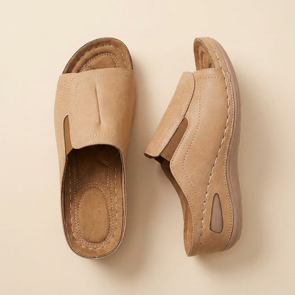 Ergonomic Slip-On Sandals with Contoured Wedge Heel for Relaxed Comfort