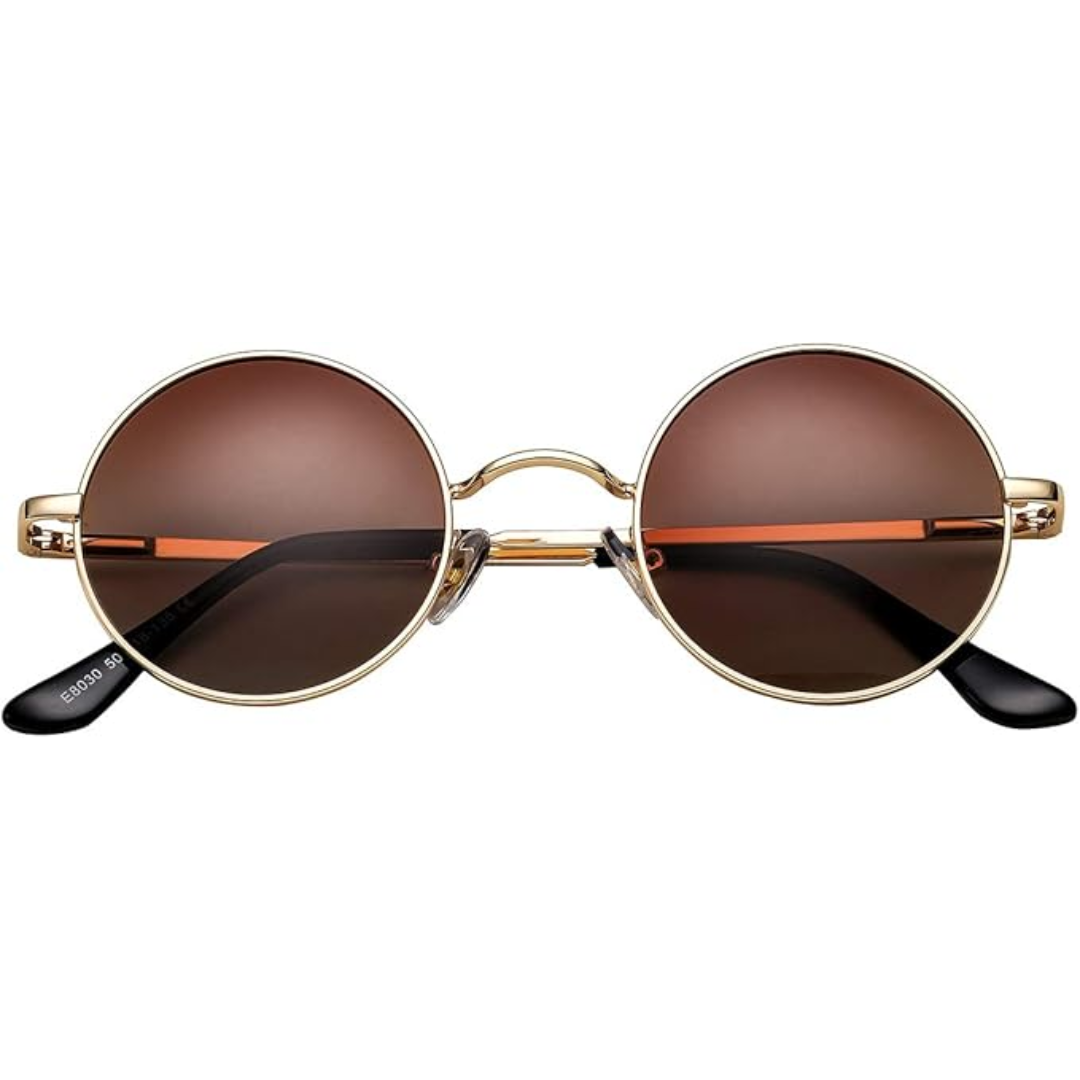 Minimalist Round Polarized Sunglasses with Sleek Metallic Frame