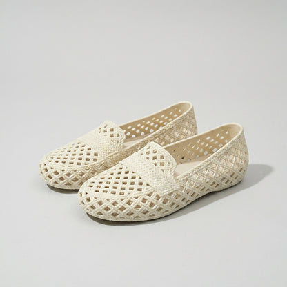 Woven Cutout Slip-On Ballet Flats