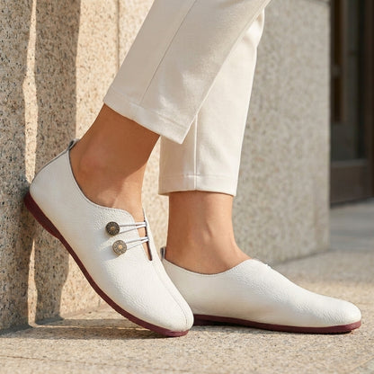 Marina Vintage Button Accent Comfort Flats