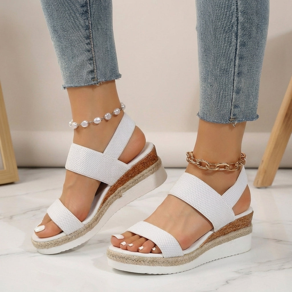 Espadrille Platform Orthopedic Sandals with Elastic Straps