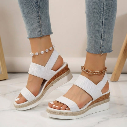 Espadrille Platform Orthopedic Sandals with Elastic Straps