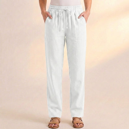 Relaxed Ankle-Length Pants with Drawstring Waist and Pockets