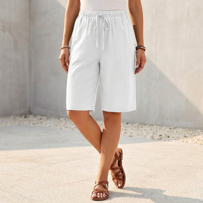 Relaxed Fit Bermuda Shorts with Drawstring Waist