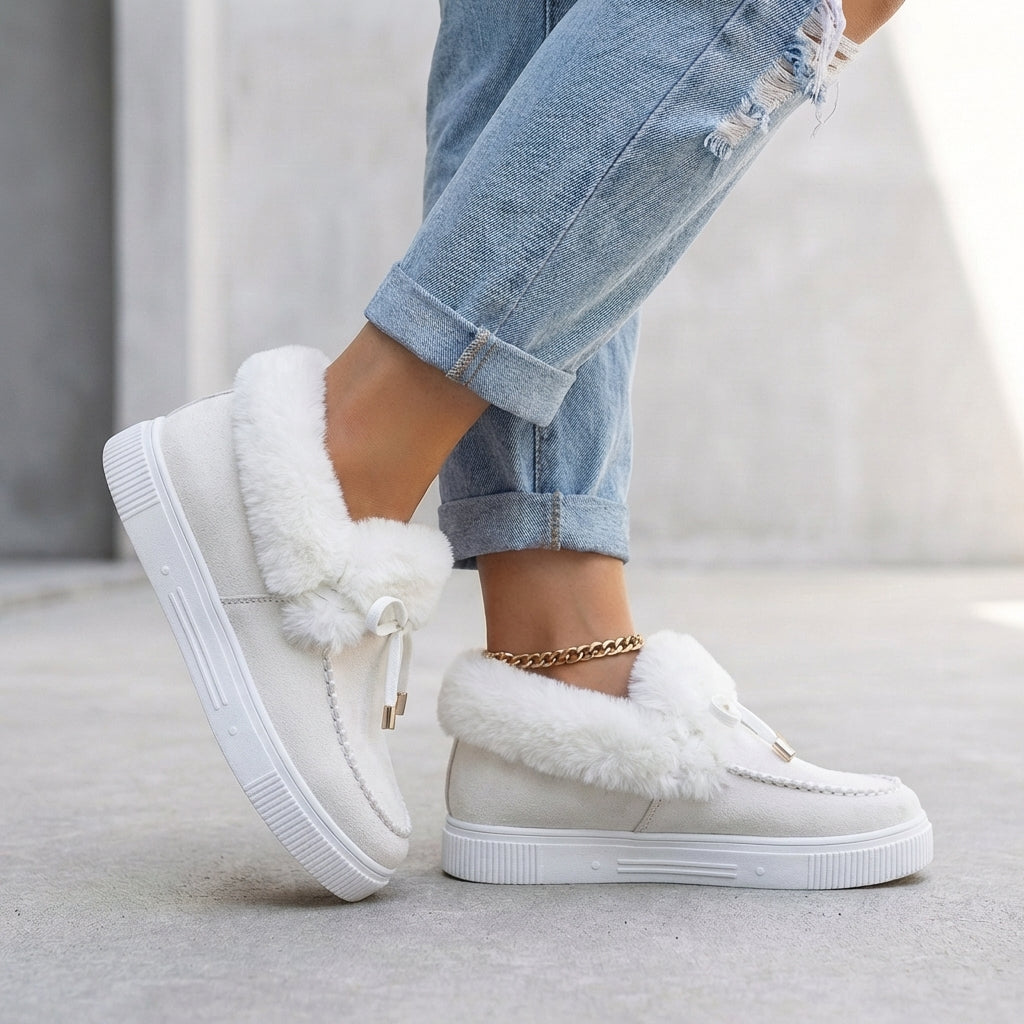 Ankle Boots with Luxe Faux Fur Trim and Moccasin Detailing