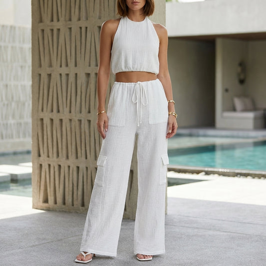 Effortless Halter Top and Wide-Leg Lounge Set