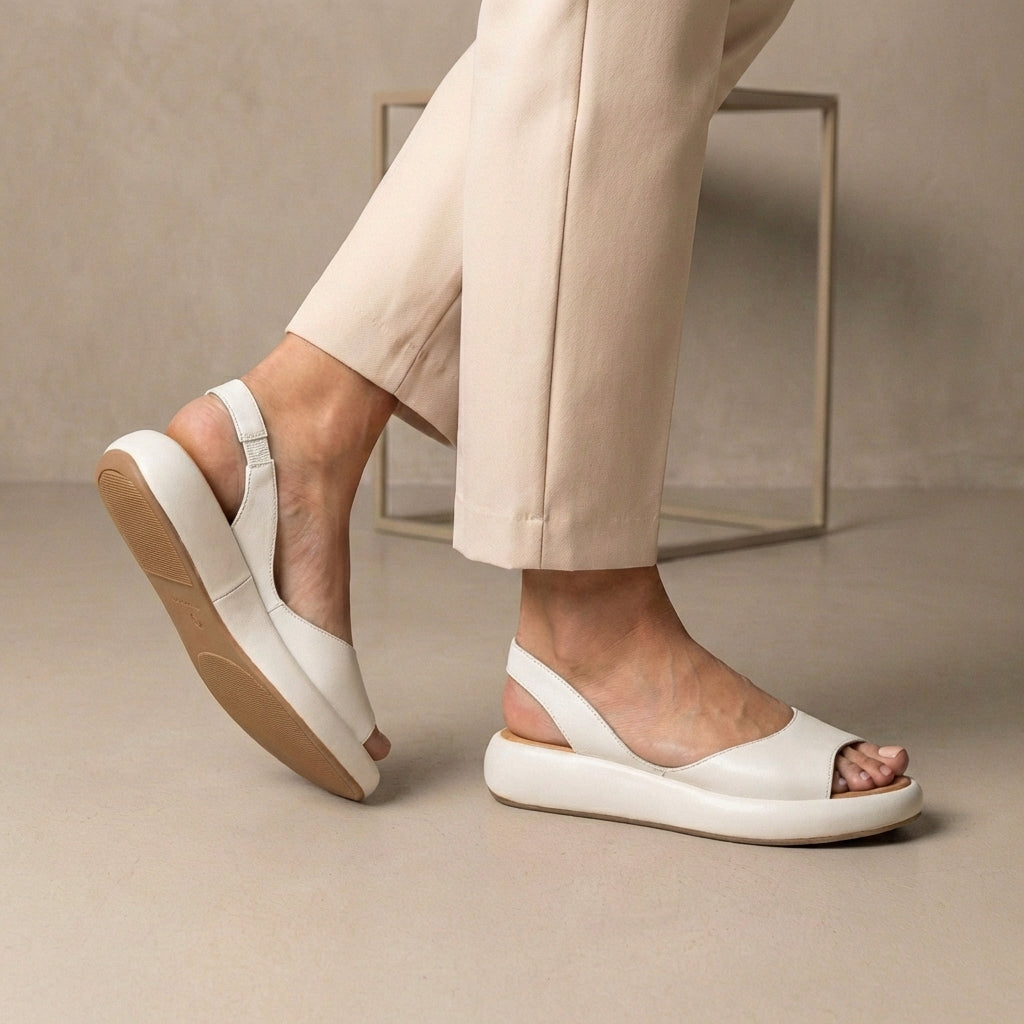 Peep-Toe Slingback Orthopedic Sandals with Cushioned Sole Support