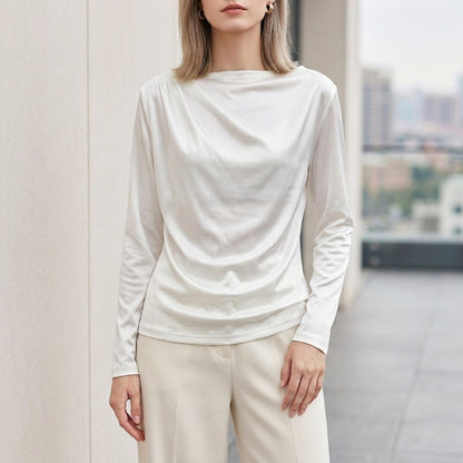 Drape Blouse with Elegant Relaxed Long Sleeve Fit