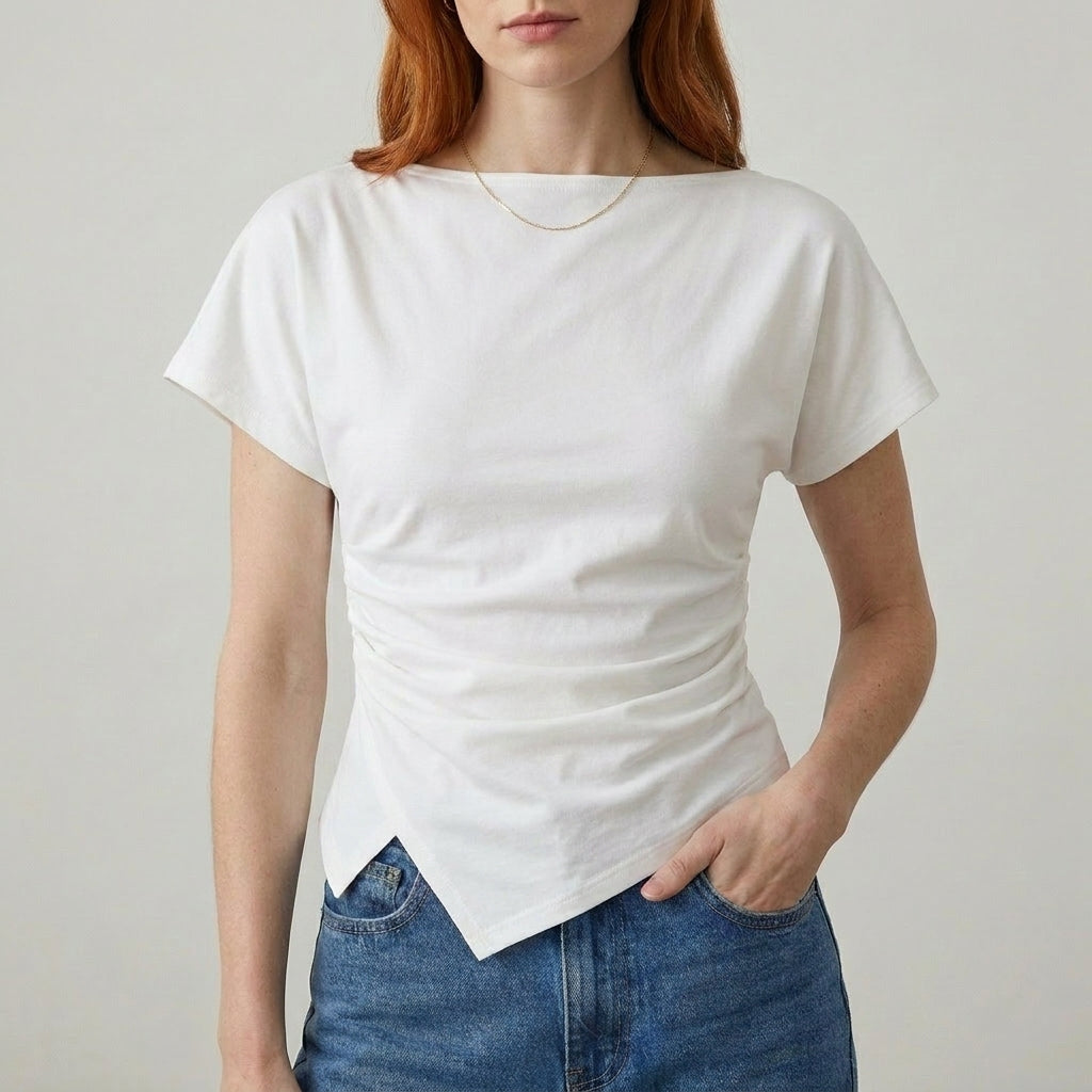 Midnight Muse Asymmetrical Draped Statement Top
