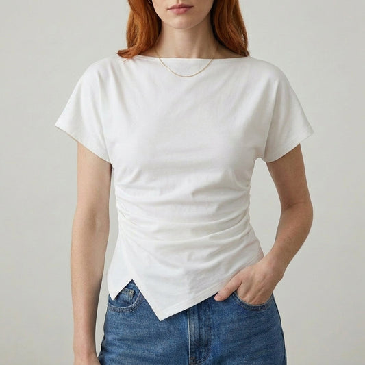 Midnight Muse Asymmetrical Draped Statement Top