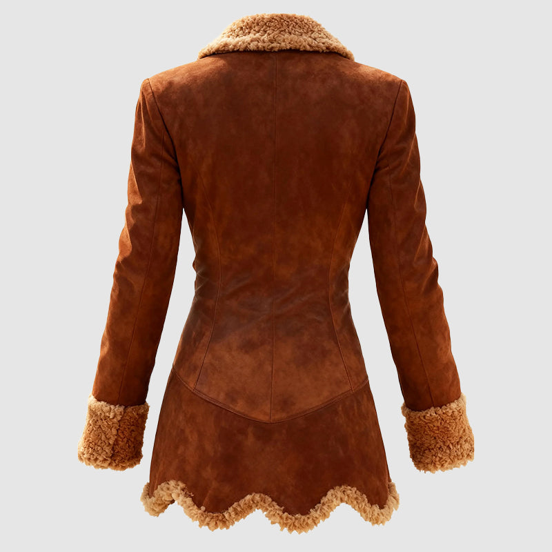 Stella Tailored Coat | Fur Trim Button Front Coat