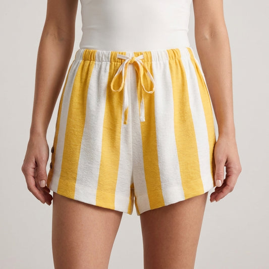 Sunny Escape Striped Drawstring Shorts