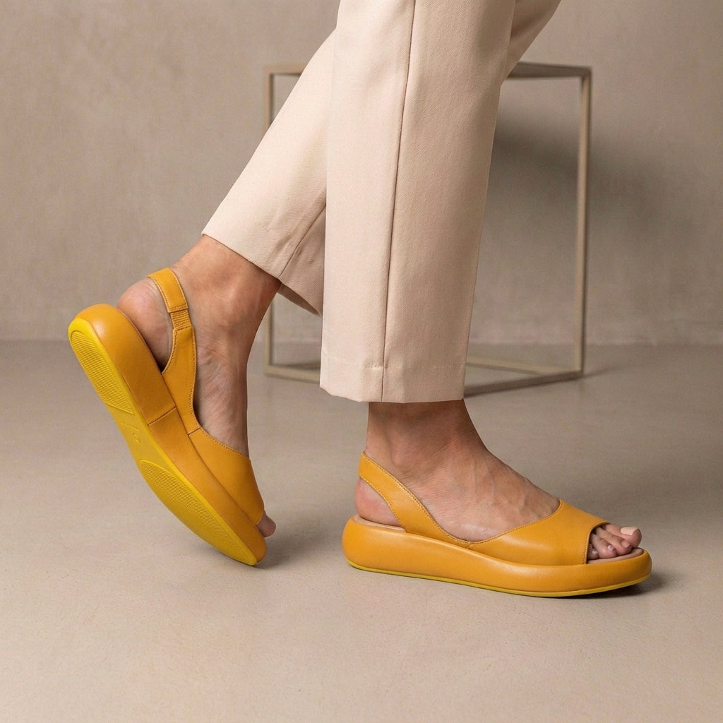 Peep-Toe Slingback Orthopedic Sandals with Cushioned Sole Support