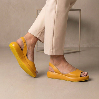 Peep-Toe Slingback Orthopedic Sandals with Cushioned Sole Support