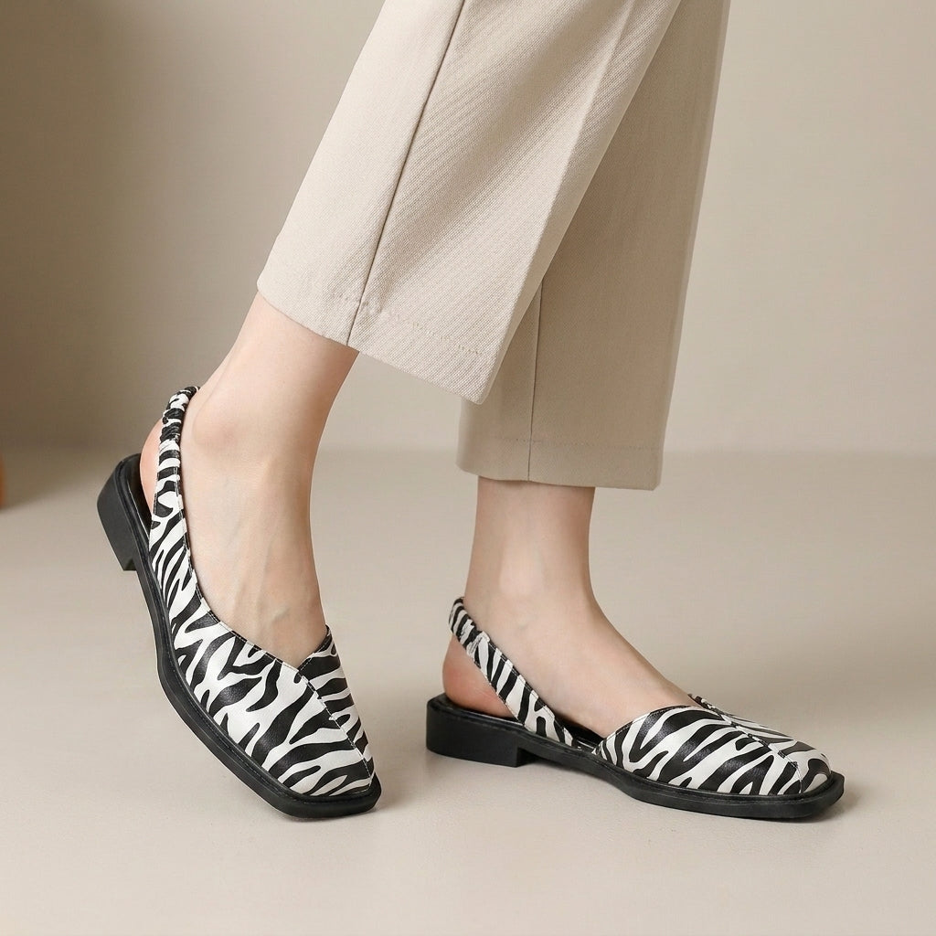 Minimalist Square-Toe Slingback Flats for Effortless Everyday Style