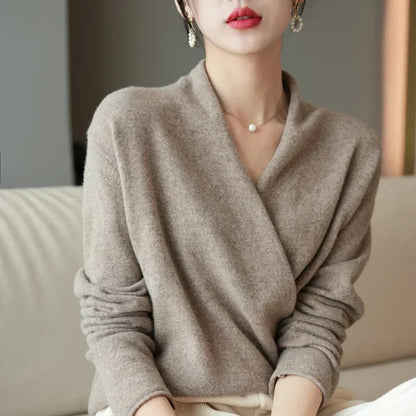 Amelia Wrap Pullover | V-Neck Relaxed Fit Pullover