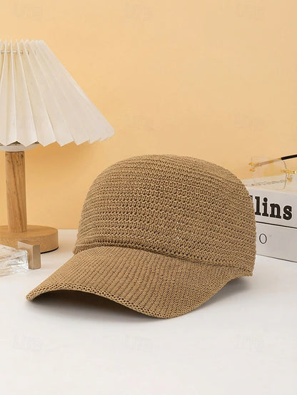 Structured Woven Baseball Cap with Curved Brim for Outdoor Leisure