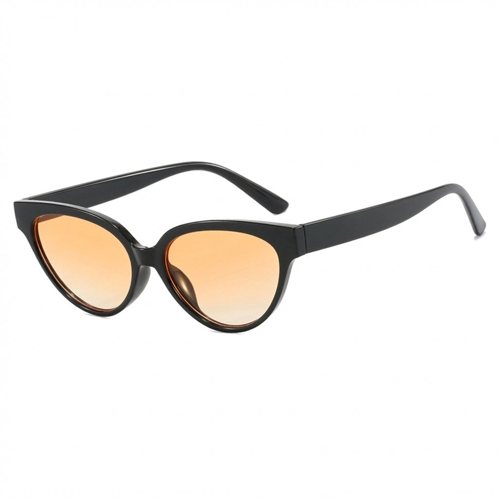 Sophisticated Cat-Eye Sunglasses with Glossy Mottled Frame and Dark Lenses