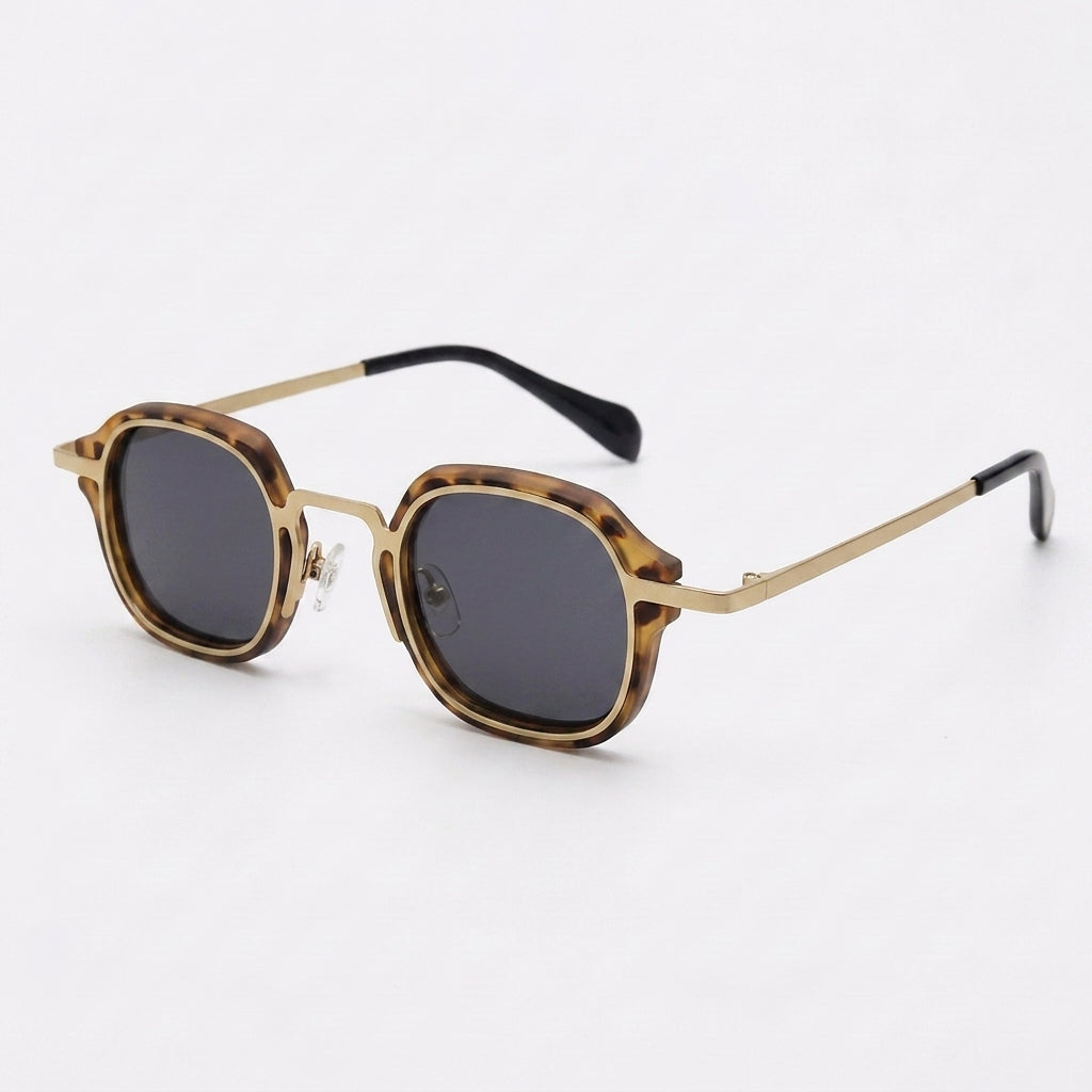 Architectural Sunglasses with Dual-Layered Geometric Frame