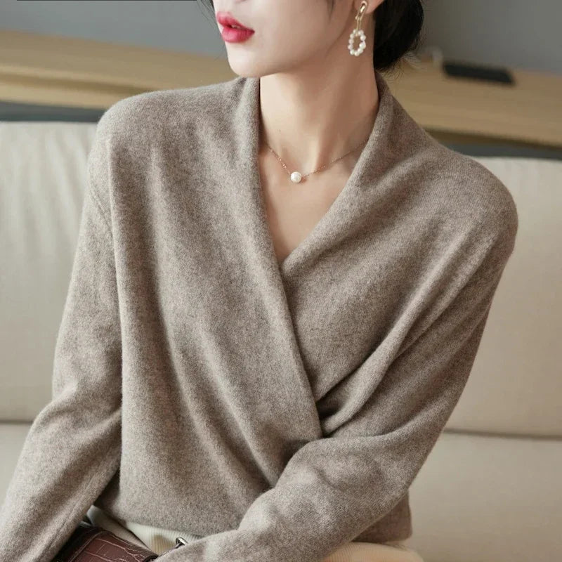 Amelia Wrap Pullover | V-Neck Relaxed Fit Pullover