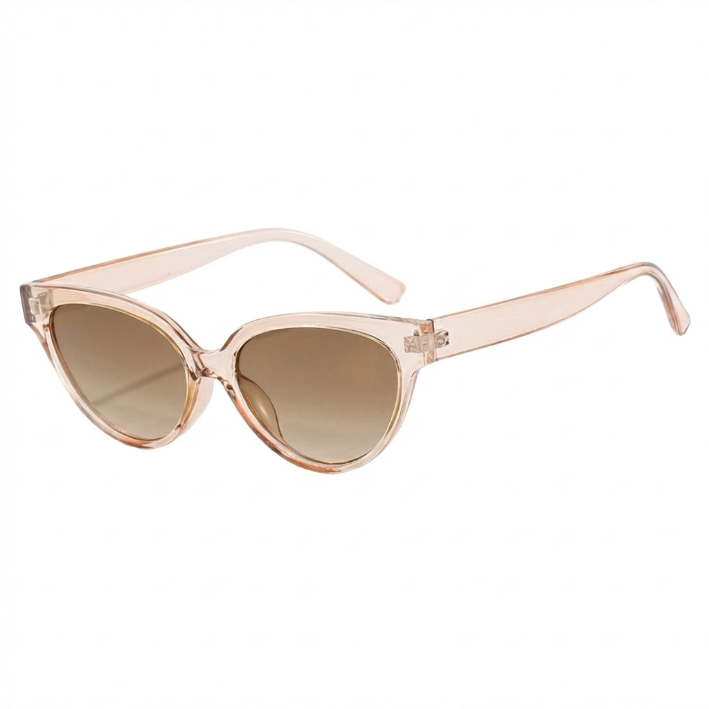 Sophisticated Cat-Eye Sunglasses with Glossy Mottled Frame and Dark Lenses