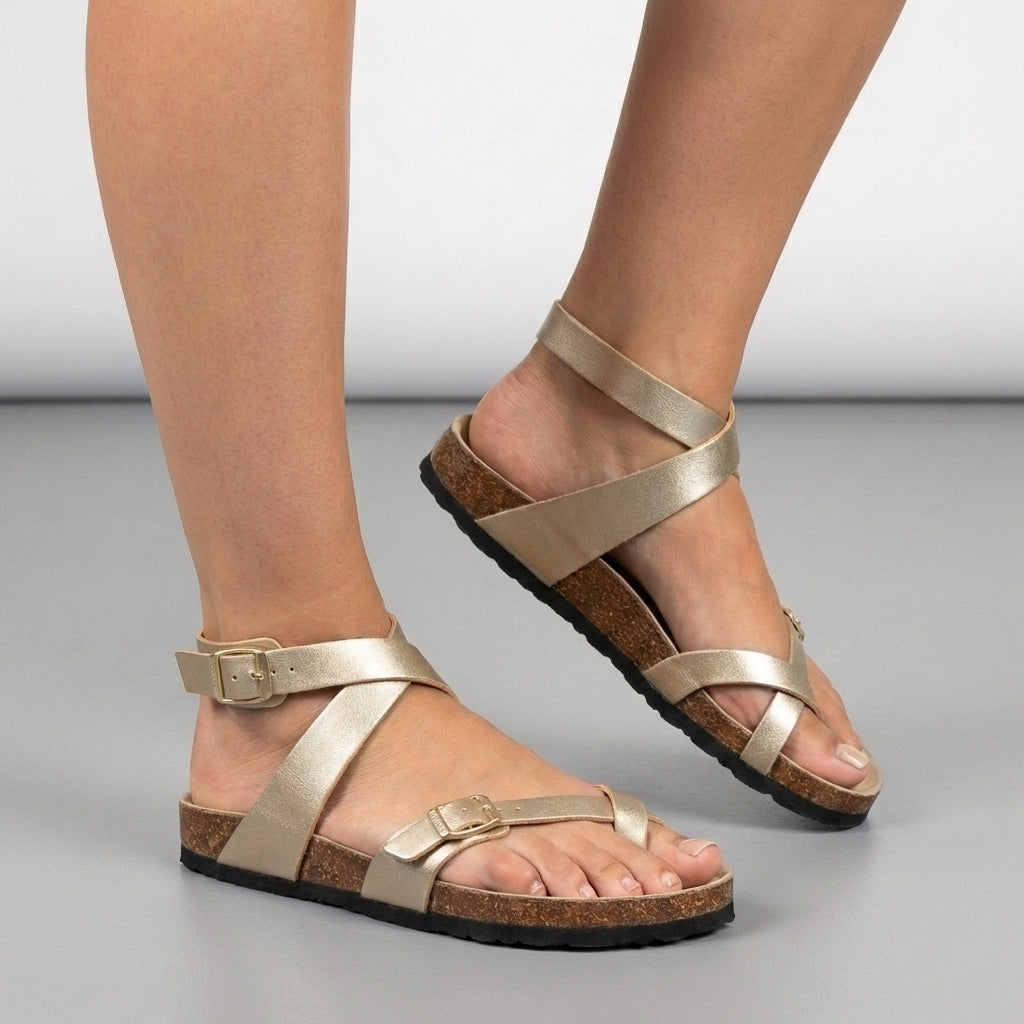 Orthopedic Multi-Strap Sandals with Contoured Footbed