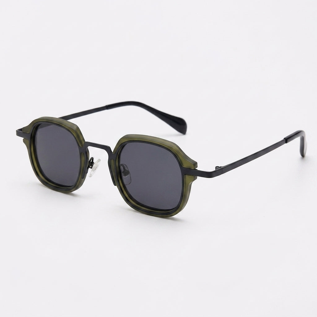 Architectural Sunglasses with Dual-Layered Geometric Frame
