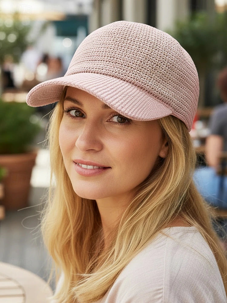 Structured Woven Baseball Cap with Curved Brim for Outdoor Leisure