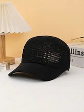 Structured Woven Baseball Cap with Curved Brim for Outdoor Leisure