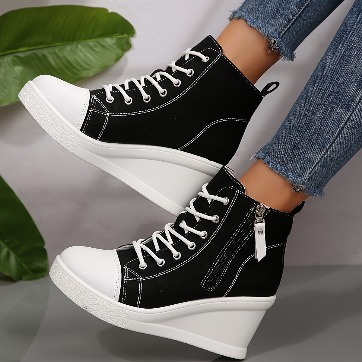 Isla Wedge High-Top Sneaker | Lace-Up Ankle-Length Sneaker