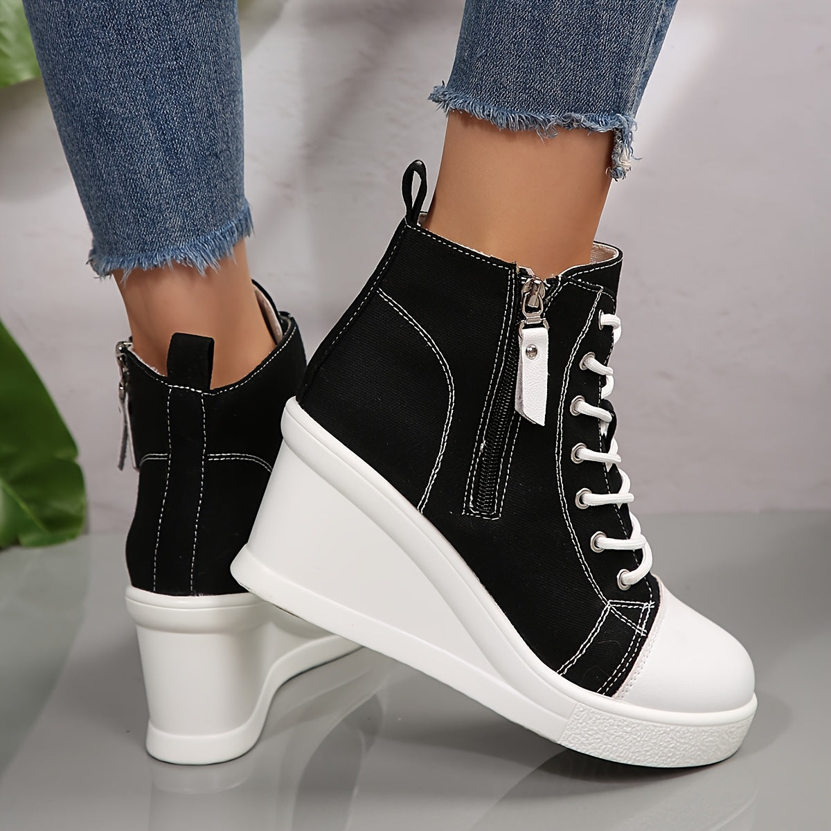 Isla Wedge High-Top Sneaker | Lace-Up Ankle-Length Sneaker