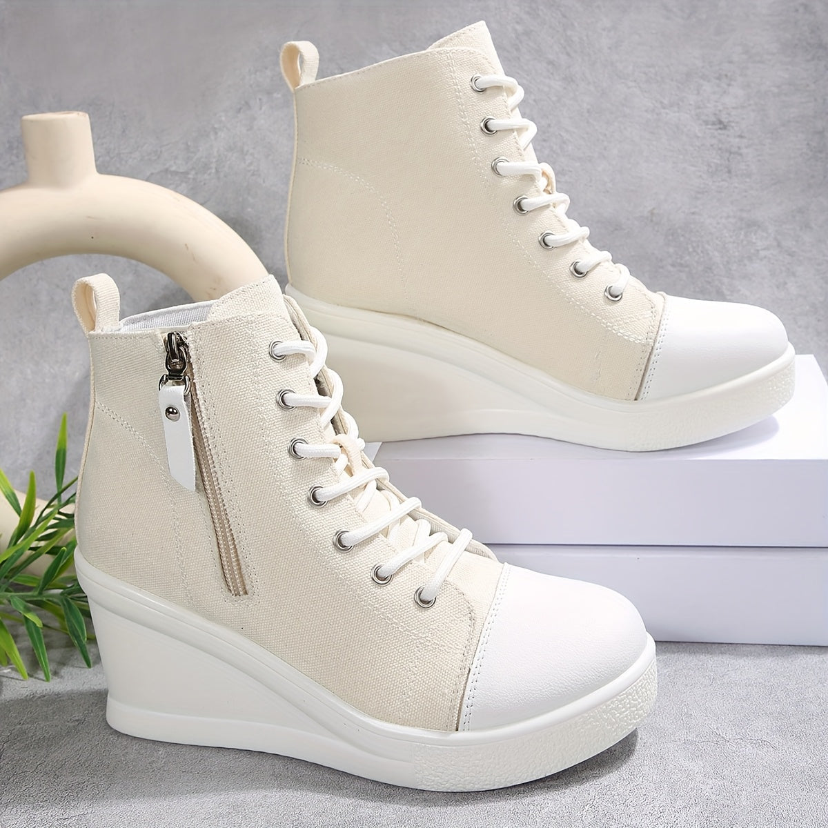 Isla Wedge High-Top Sneaker | Lace-Up Ankle-Length Sneaker