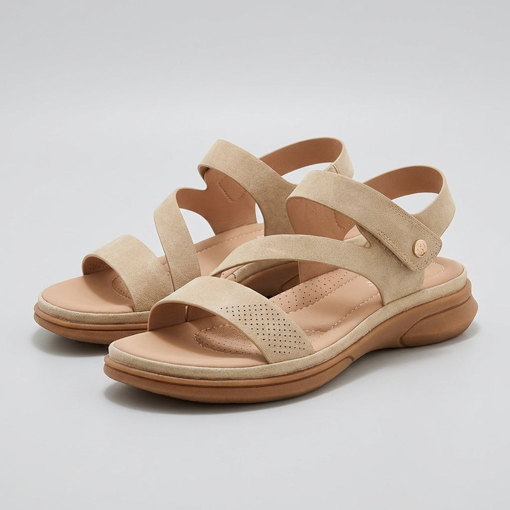 Comfort Footbed Sandals with Velcro Straps and Arch Support for Everyday Comfort